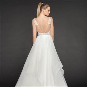 Hayley Paige Occasions White Bridal Gown with Lace Bodice